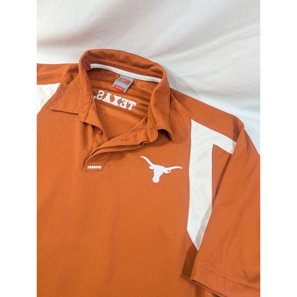 Vintage Nike Team Texas Longhorns Polo Shirt Waffle Knit Large Embroidered Y2K